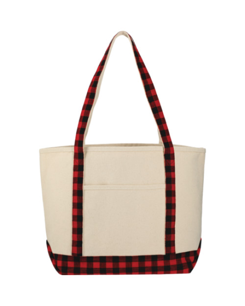Fourre-tout bateau en coton Buffalo Plaid 18oz