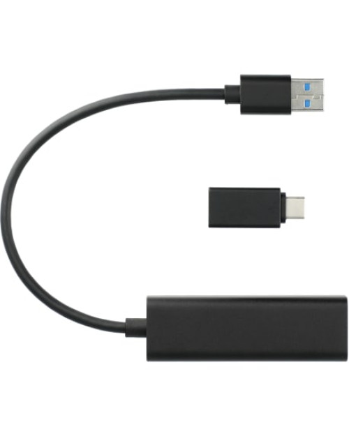 Hub USB 3.0 à 4 ports en aluminium avec adaptateur de type C