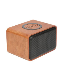 Haut-parleur Bluetooth en bois avec chargeur sans fil