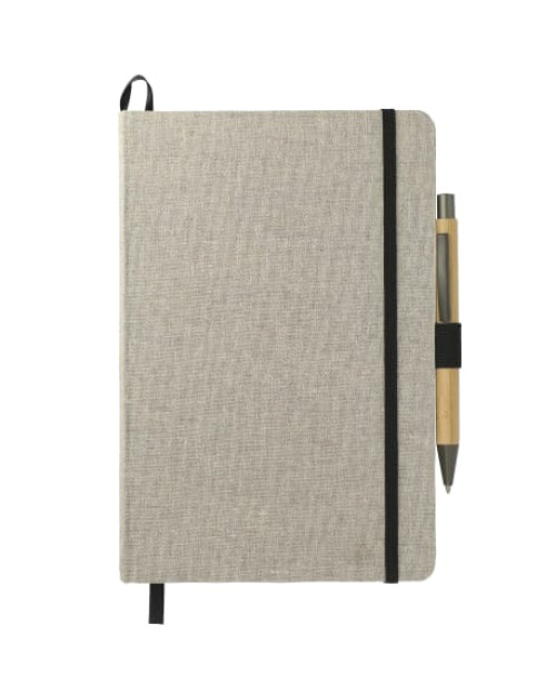 Carnet de notes relié en coton recyclé de 5,5" x 8,5"