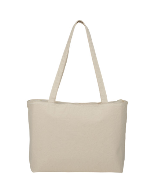 Cabas à fermeture éclair en toile de coton 12 oz