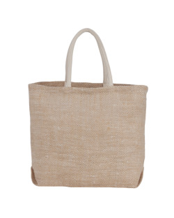 Cabas en jute à chevrons