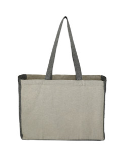 Cabas en coton recyclé contrasté sur le côté