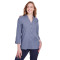 Collection Crown pour femme Blouse extensible en chambray pinpoint à manches 3/4