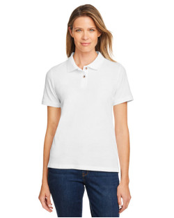 Polo pour femme en coton filé 12,67 oz/vg2 de Harriton à manches courtes
