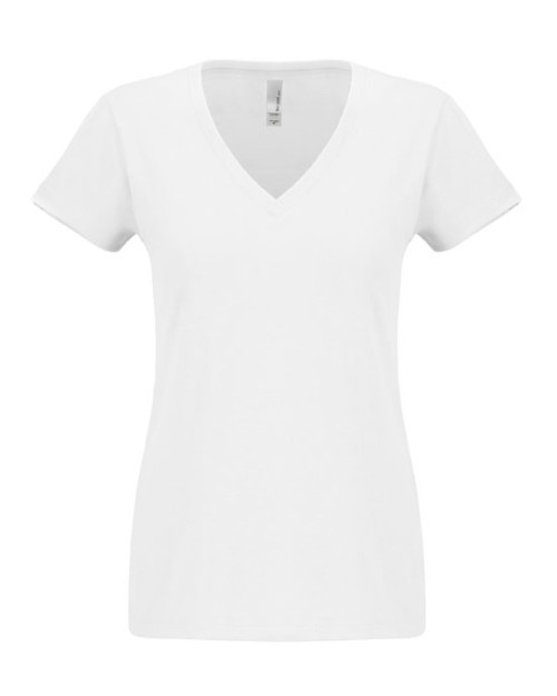 T-shirt suédé pour femme à col en V